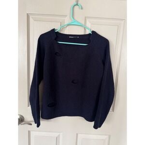 Daniel & Mayer Distressed Knit Sweater Made in Italy Wool Blend Medium‎ q2